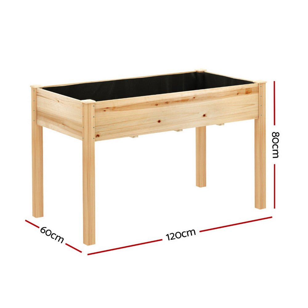 Raised Garden Bed 2x Elevated 120x60x80cm Wooden Planter Box Container - Home & Garden > Garden Beds > Garden Beds & Planters - Rivercity House & Home Co. (ABN 18 642 972 209) - Affordable Modern Furniture Australia