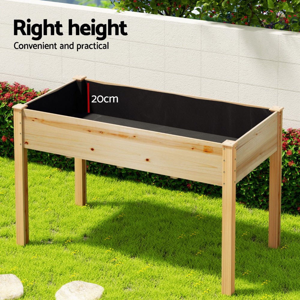 Raised Garden Bed 2x Elevated 120x60x80cm Wooden Planter Box Container - Home & Garden > Garden Beds > Garden Beds & Planters - Rivercity House & Home Co. (ABN 18 642 972 209) - Affordable Modern Furniture Australia