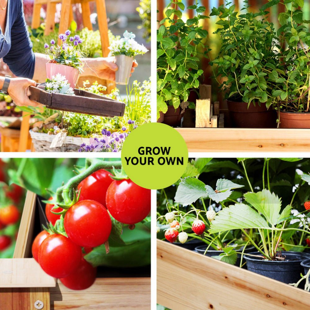 Raised Garden Bed 2x Elevated 120x60x80cm Wooden Planter Box Container - Home & Garden > Garden Beds > Garden Beds & Planters - Rivercity House & Home Co. (ABN 18 642 972 209) - Affordable Modern Furniture Australia