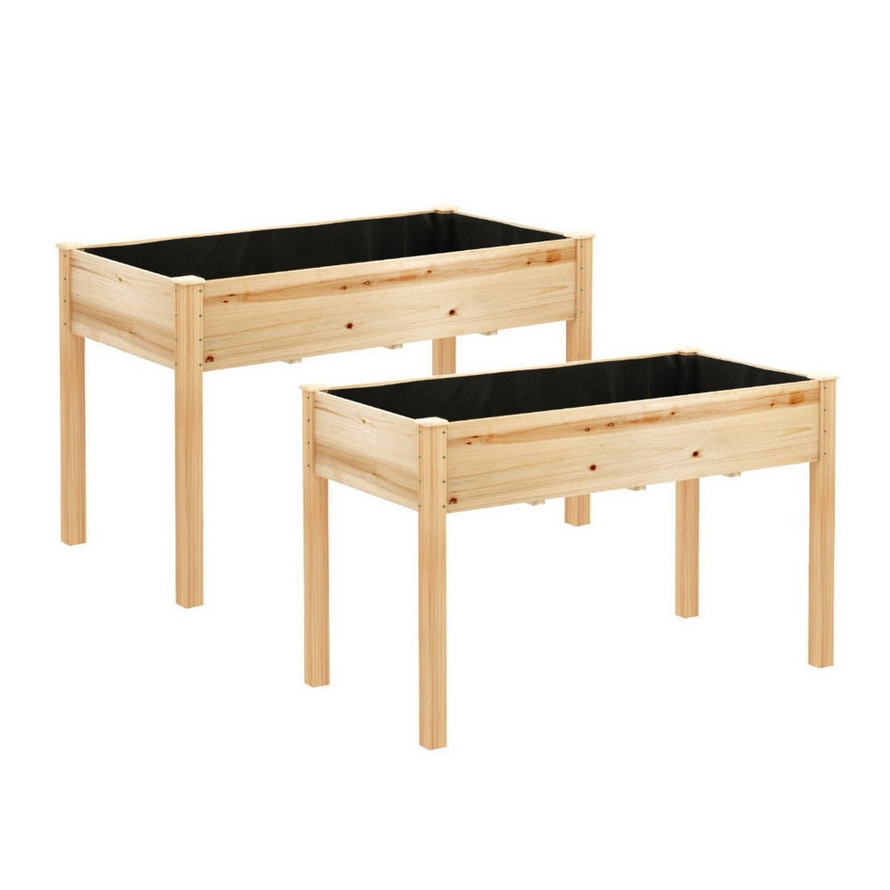 Raised Garden Bed 2x Elevated 120x60x80cm Wooden Planter Box Container - Home & Garden > Garden Beds > Garden Beds & Planters - Rivercity House & Home Co. (ABN 18 642 972 209) - Affordable Modern Furniture Australia