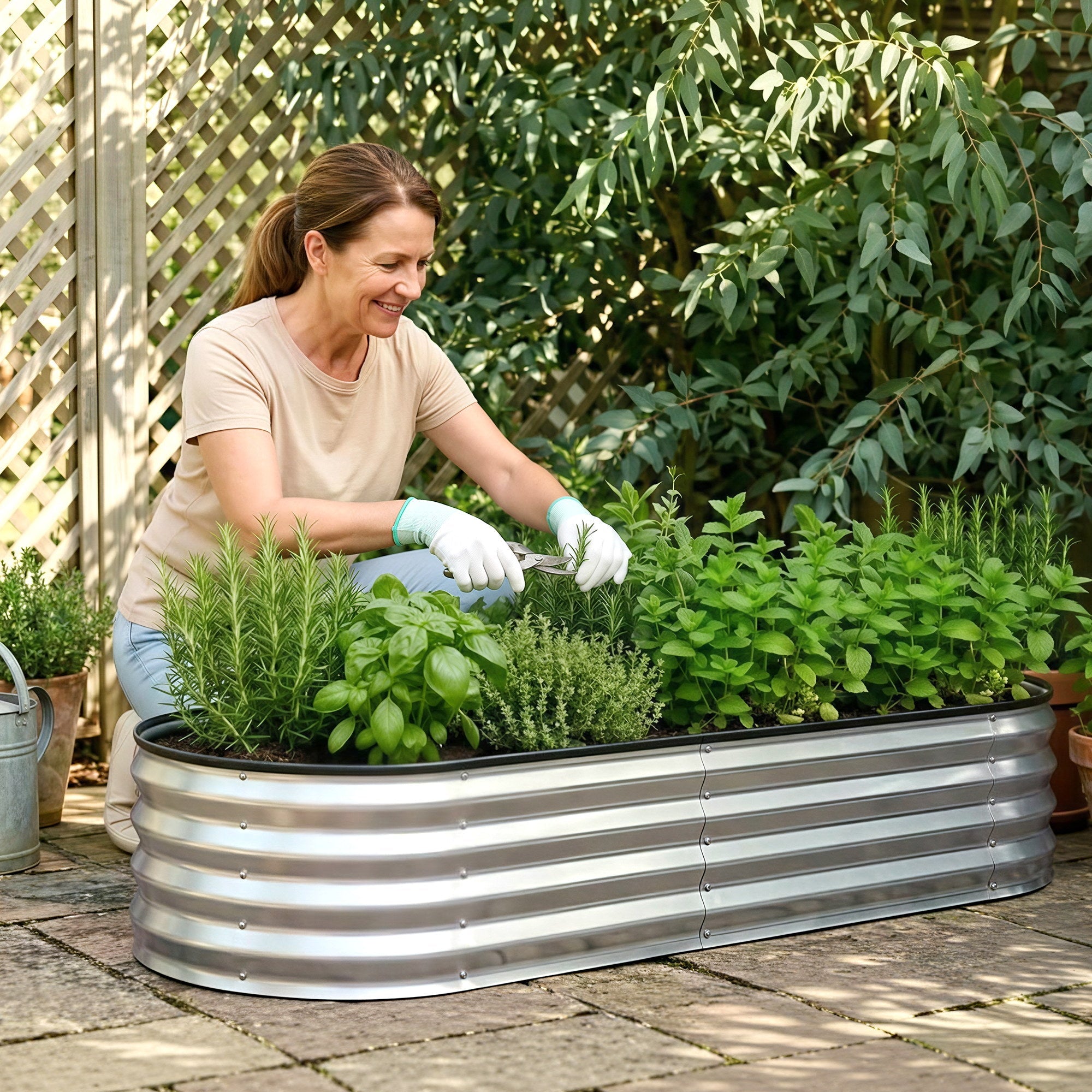 Raised Garden Bed Galvanised Oval Metal Planter Box Large Outdoor 120x60x30cm Silver - Home & Garden > Garden Beds > Garden Beds & Planters - Rivercity House & Home Co. (ABN 18 642 972 209) - Affordable Modern Furniture Australia