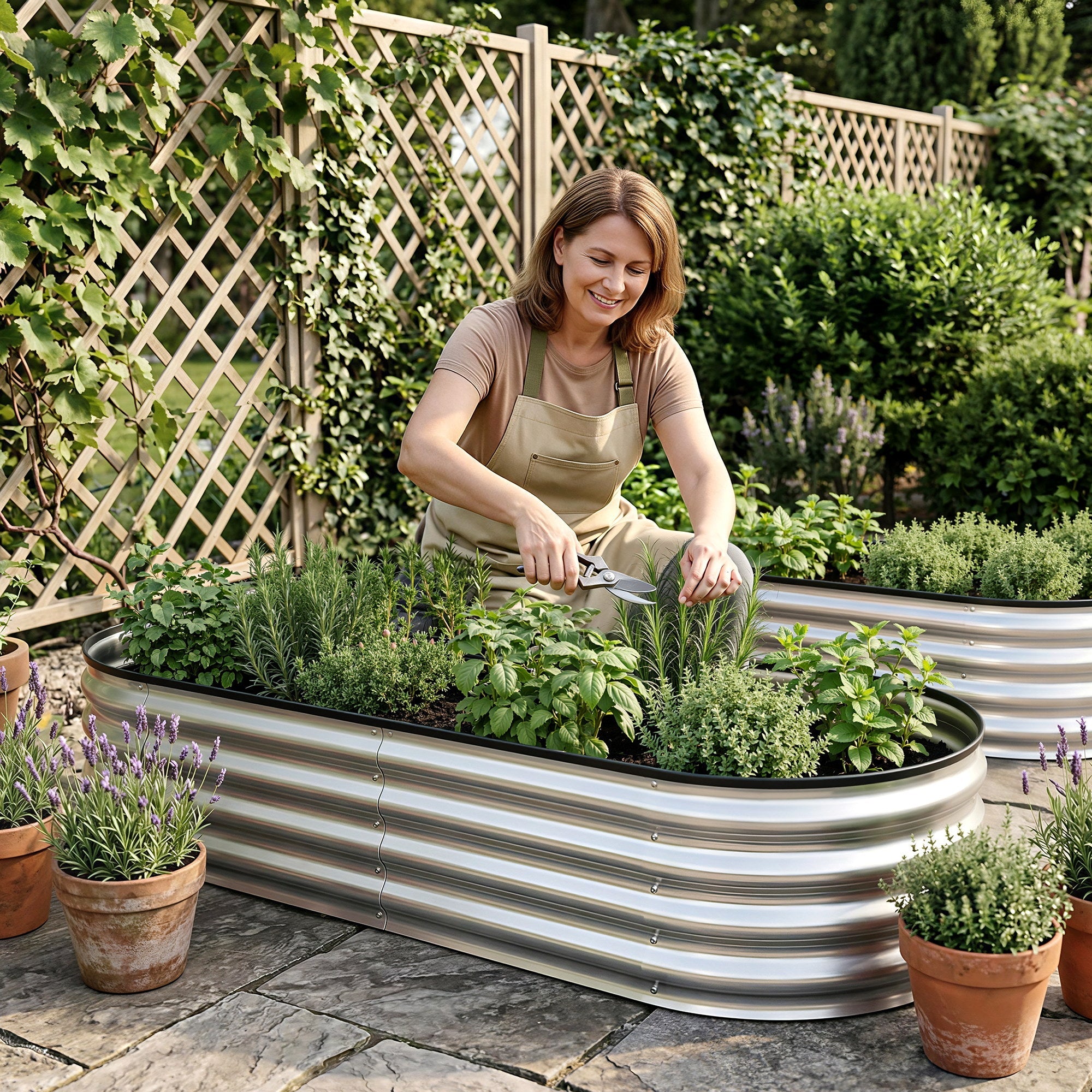 Raised Garden Bed Galvanised Oval Metal Planter Box Large Outdoor 150x70x30cm Silver - Home & Garden > Garden Beds > Garden Beds & Planters - Rivercity House & Home Co. (ABN 18 642 972 209) - Affordable Modern Furniture Australia
