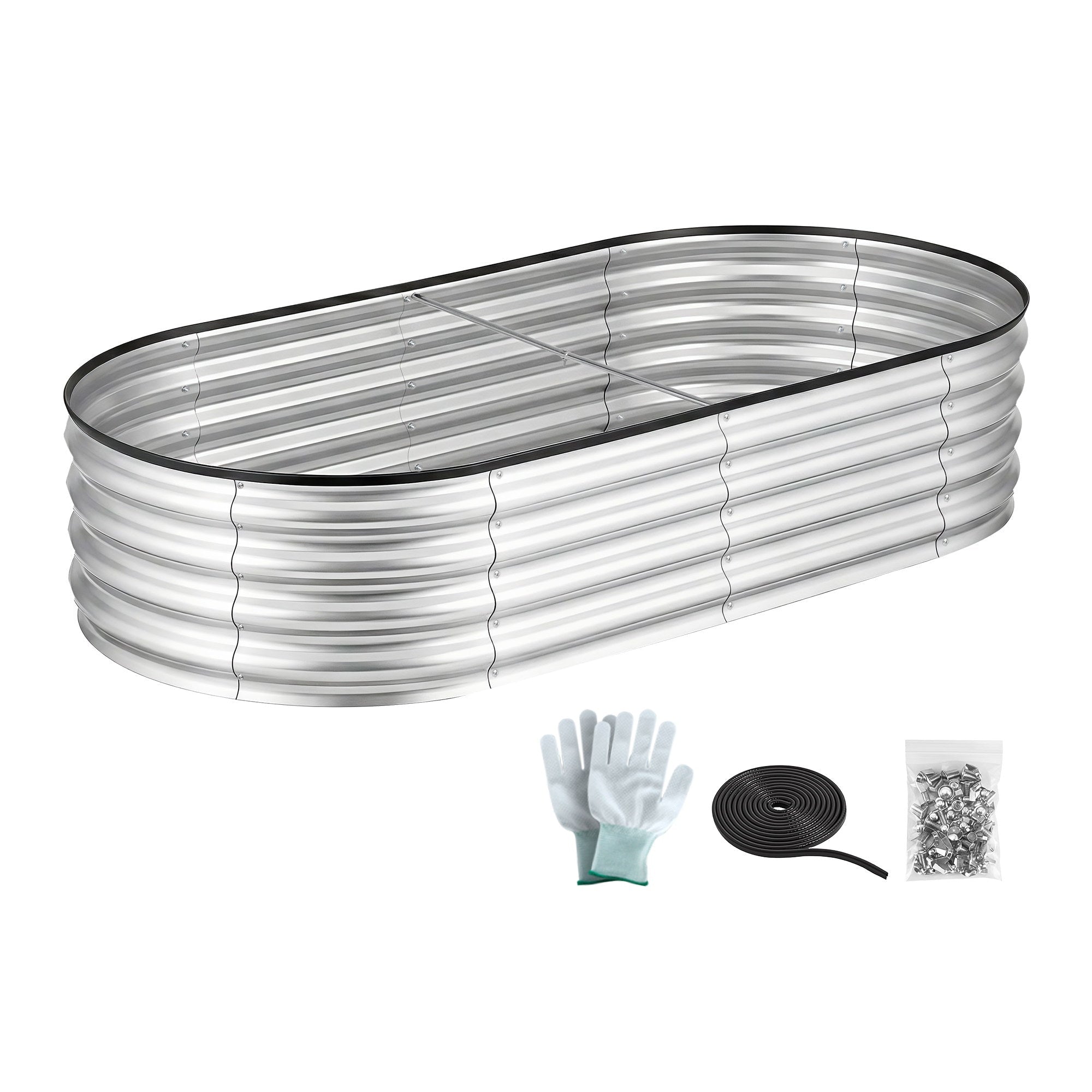 Raised Garden Bed Galvanised Oval Metal Planter Box Large Outdoor 150x70x30cm Silver - Home & Garden > Garden Beds > Garden Beds & Planters - Rivercity House & Home Co. (ABN 18 642 972 209) - Affordable Modern Furniture Australia