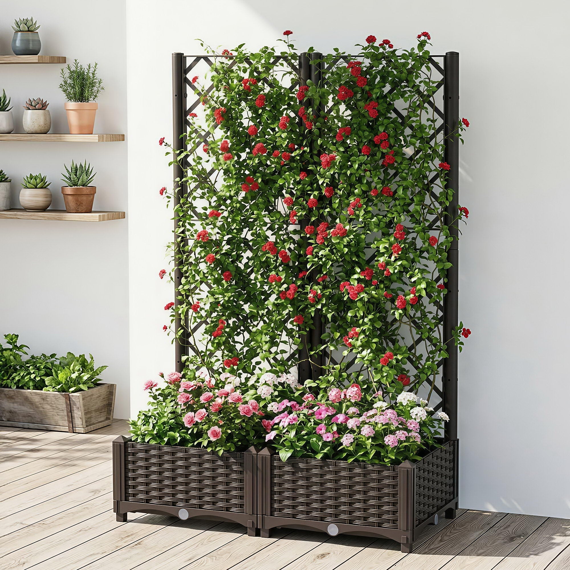 Raised Garden Bed Vertical Planter Self Watering Large Elevated Veggie Box 80x40x122cm - Home & Garden > Garden Beds > Garden Beds & Planters - Rivercity House & Home Co. (ABN 18 642 972 209) - Affordable Modern Furniture Australia