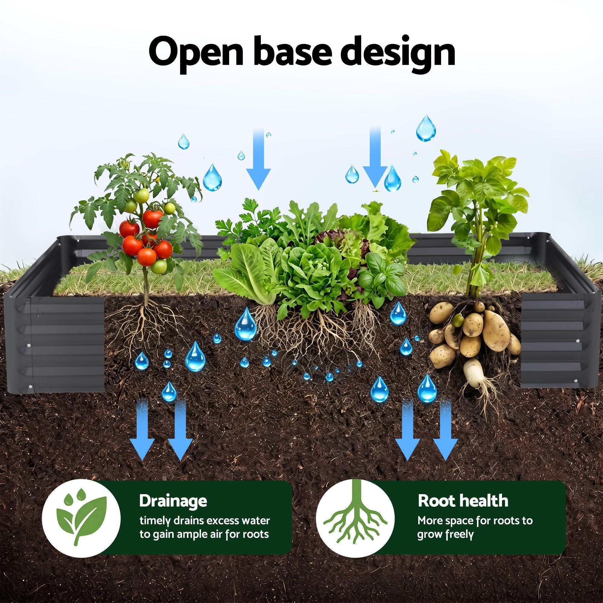 Raised Garden Bed with Mesh Netting Galvanised Planter Box Bird Proof 180x90x120cm - Home & Garden > Garden Beds > Garden Beds & Planters - Rivercity House & Home Co. (ABN 18 642 972 209) - Affordable Modern Furniture Australia