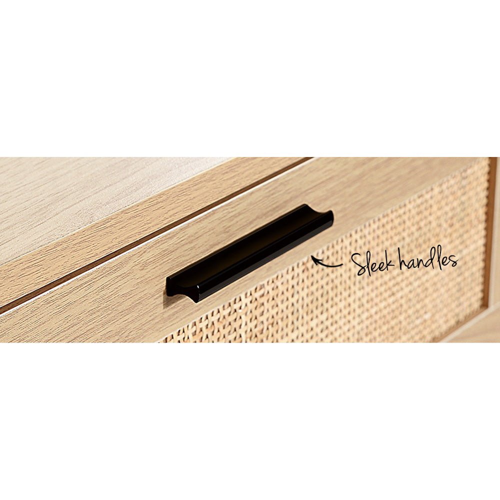 Rattan Tallboy Cabinet With 4 Drawers - Rivercity House & Home Co. (ABN 18 642 972 209) - Affordable Modern Furniture Australia