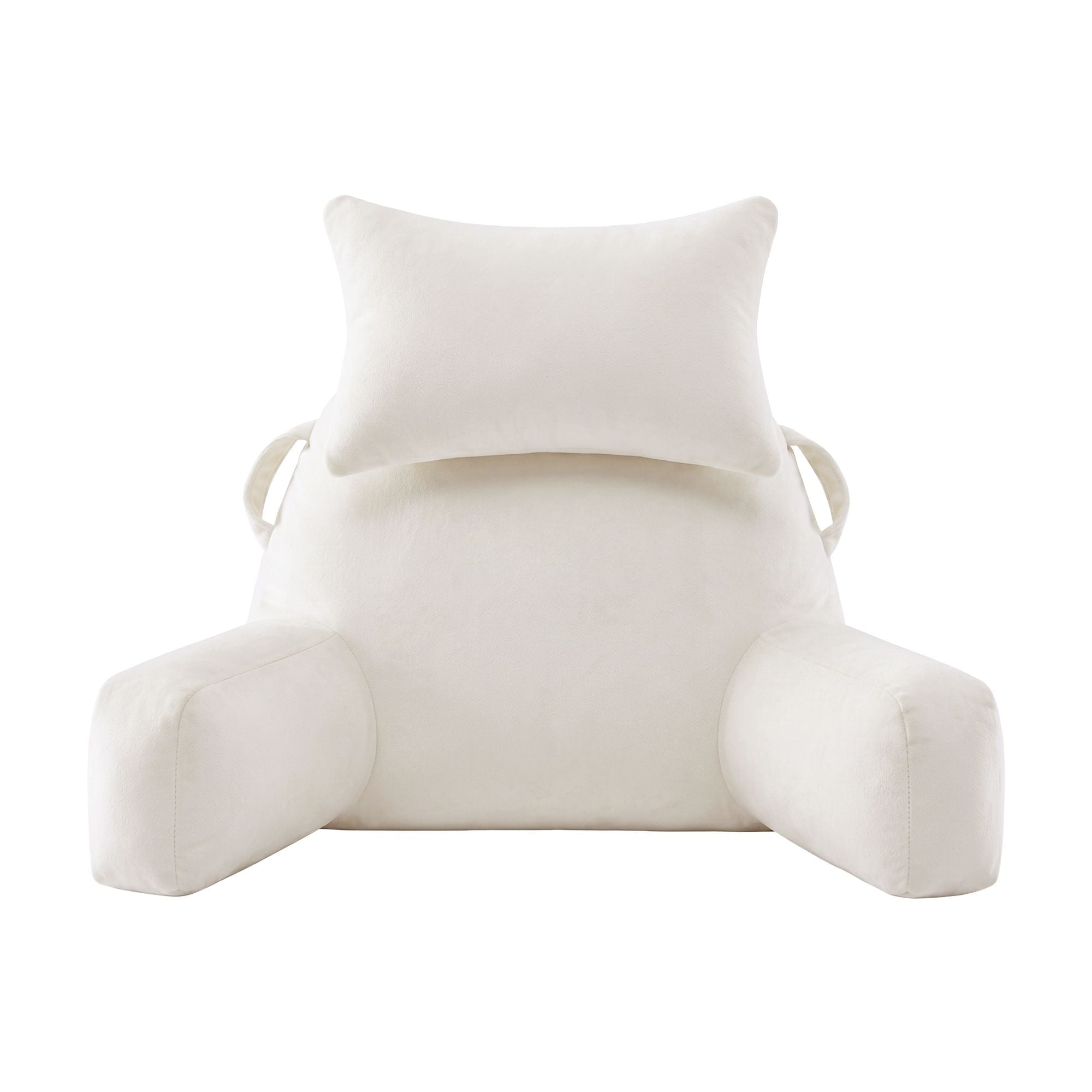 Reading Pillow with Detachable Neck Roll, Armrests, Side Pockets and Back Support 100x27x60cm - Beige - Home & Garden > Bedding > Pillows - Rivercity House & Home Co. (ABN 18 642 972 209) - Affordable Modern Furniture Australia