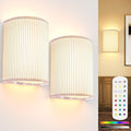 Rechargeable Battery Operated Wall Sconces Set of 2 with Remote, RGB 3 Colors 10 Brightness Levels, Timer - Multi-Color