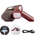 Rechargeable Cordless Electric BBQ Grill Cleaner with Stainless Steel Roller and LED Light - Brown