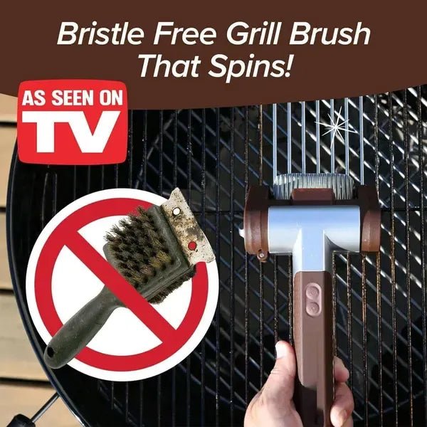Rechargeable Cordless Electric BBQ Grill Cleaner with Stainless Steel Roller and LED Light - Brown - Home & Garden > BBQ > BBQ Cleaning - Rivercity House & Home Co. (ABN 18 642 972 209) - Affordable Modern Furniture Australia