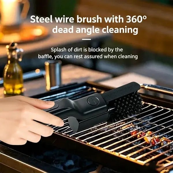Rechargeable Cordless Electric Grill Cleaning Brush with 3-Speed Stainless Steel Head - Black - Home & Garden > BBQ > BBQ Cleaning - Rivercity House & Home Co. (ABN 18 642 972 209) - Affordable Modern Furniture Australia