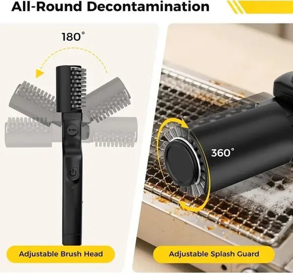 Rechargeable Cordless Electric Grill Cleaning Brush with 3-Speed Stainless Steel Head - Black - Home & Garden > BBQ > BBQ Cleaning - Rivercity House & Home Co. (ABN 18 642 972 209) - Affordable Modern Furniture Australia