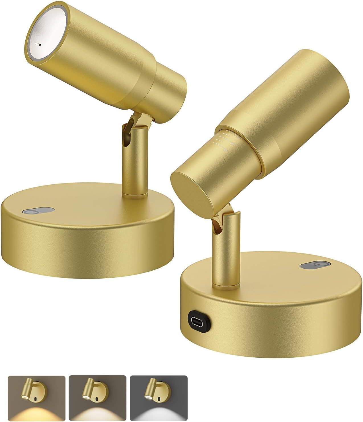 Rechargeable Indoor Spot Light with Remote, Dimmable CCT, Timer & 6000mAh Battery - Gold - Home & Garden > Lighting > Wall Lights - Rivercity House & Home Co. (ABN 18 642 972 209) - Affordable Modern Furniture Australia