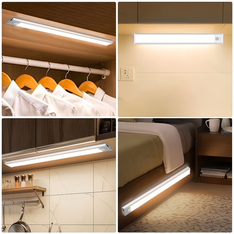 Rechargeable Motion Sensor LED Light Bar 2-Pack Dimmable 3 Colour Options - Silver - Home & Garden > Lighting > Night Lights & Ambient Lighting - Rivercity House & Home Co. (ABN 18 642 972 209) - Affordable Modern Furniture Australia