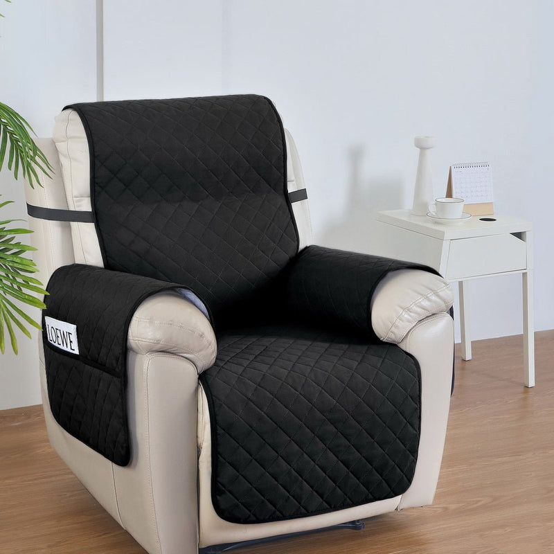 Recliner Chair Cover 100% Water Resistant Black - Furniture > Bar Stools & Chairs - Rivercity House & Home Co. (ABN 18 642 972 209) - Affordable Modern Furniture Australia