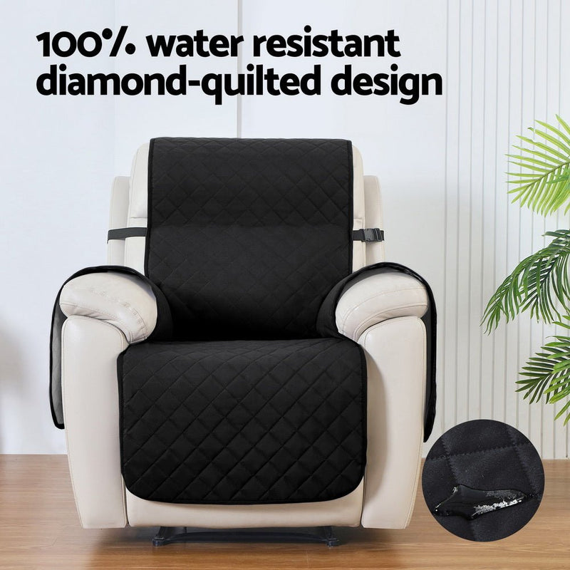 Recliner Chair Cover 100% Water Resistant Black - Furniture > Bar Stools & Chairs - Rivercity House & Home Co. (ABN 18 642 972 209) - Affordable Modern Furniture Australia