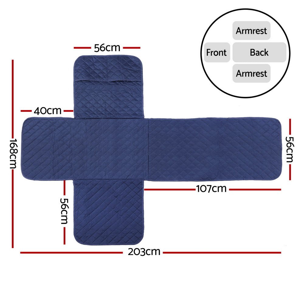 Recliner Chair Cover 100% Water Resistant Navy - Furniture > Bar Stools & Chairs - Rivercity House & Home Co. (ABN 18 642 972 209) - Affordable Modern Furniture Australia