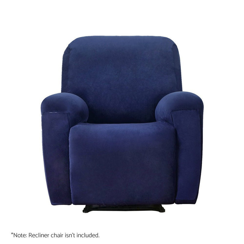 Recliner Chair Covers 1 Seater Velvet Navy - Furniture > Bar Stools & Chairs - Rivercity House & Home Co. (ABN 18 642 972 209) - Affordable Modern Furniture Australia