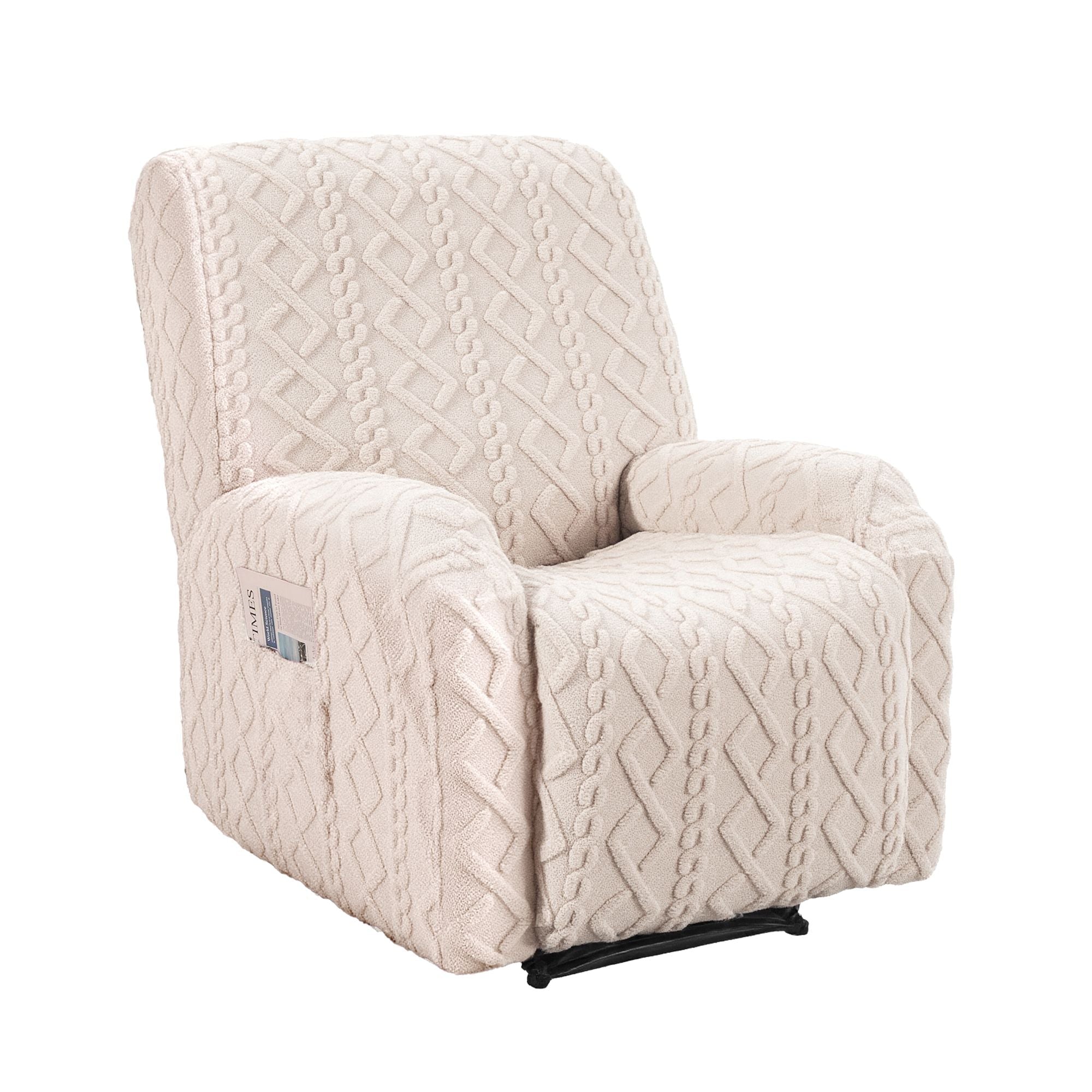 Recliner Chair Covers with Storage Side Pockets Beige - Furniture > Bar Stools & Chairs > Arm Chairs & Recliners - Rivercity House & Home Co. (ABN 18 642 972 209) - Affordable Modern Furniture Australia