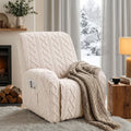 Recliner Chair Covers with Storage Side Pockets Beige