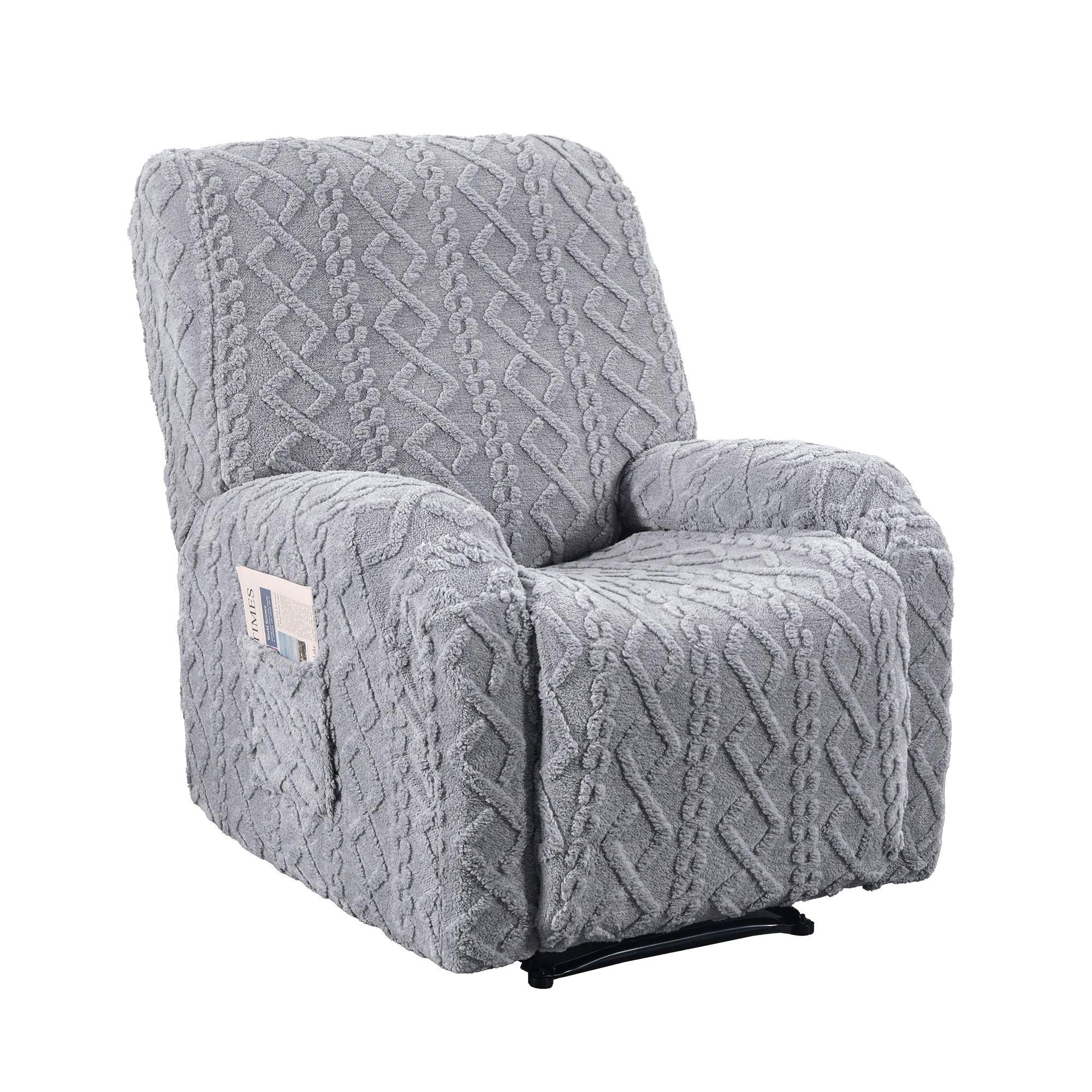 Recliner Chair Covers with Storage Side Pockets Grey - Furniture > Bar Stools & Chairs > Arm Chairs & Recliners - Rivercity House & Home Co. (ABN 18 642 972 209) - Affordable Modern Furniture Australia