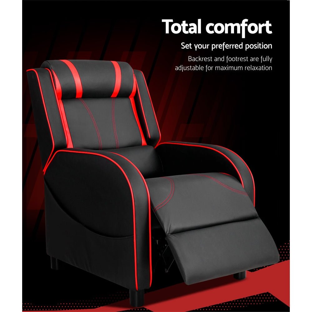 Recliner Chair Gaming Chair Leather Black Serik - Furniture > Bar Stools & Chairs > Gaming Chairs - Rivercity House & Home Co. (ABN 18 642 972 209) - Affordable Modern Furniture Australia