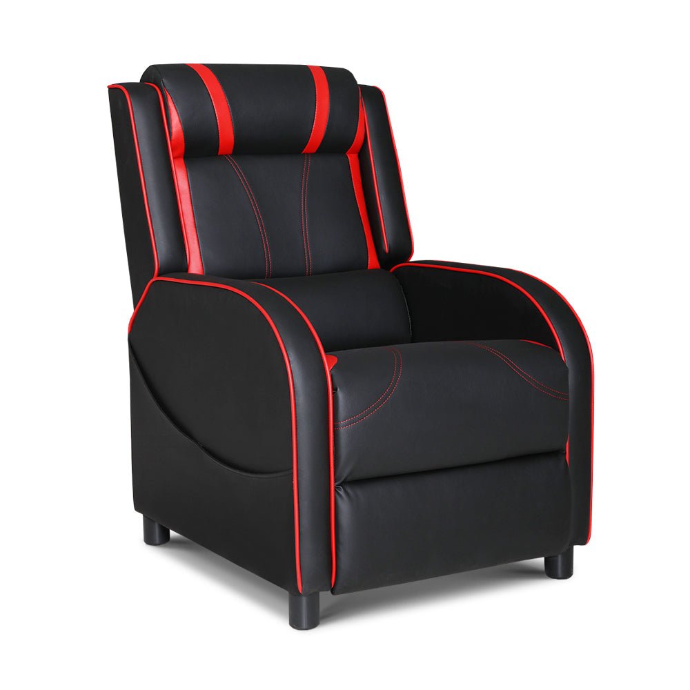 Recliner Chair Gaming Chair Leather Black Serik - Furniture > Bar Stools & Chairs > Gaming Chairs - Rivercity House & Home Co. (ABN 18 642 972 209) - Affordable Modern Furniture Australia