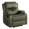 Heated 8-Point Massage Recliner Chair with Phone Holder and USB Ports - Green Velvet