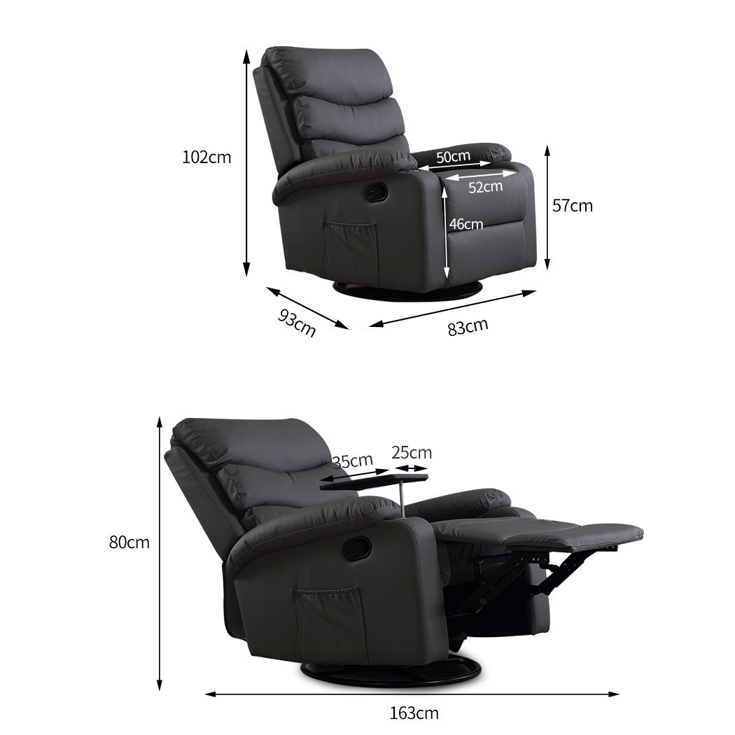 Recliner Massage Chair with Heated Massage & 360° Swivel - Black - Rivercity House & Home Co. (ABN 18 642 972 209) - Affordable Modern Furniture Australia