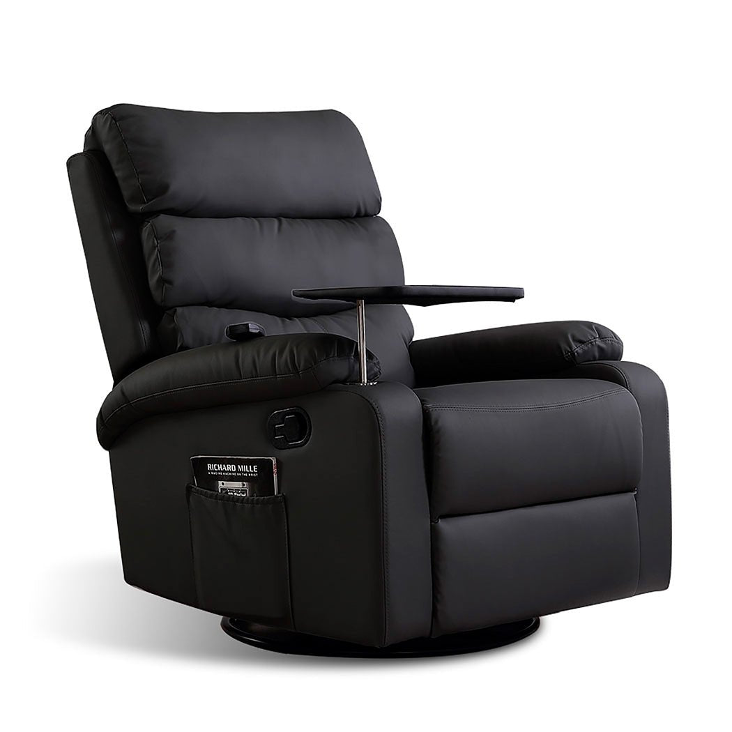 Recliner Massage Chair with Heated Massage & 360° Swivel - Black - Rivercity House & Home Co. (ABN 18 642 972 209) - Affordable Modern Furniture Australia