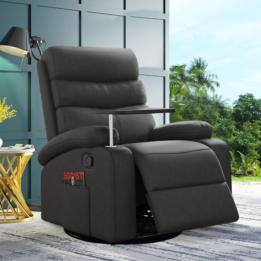 Recliner Massage Chair with Heated Massage & 360° Swivel - Black - Rivercity House & Home Co. (ABN 18 642 972 209) - Affordable Modern Furniture Australia