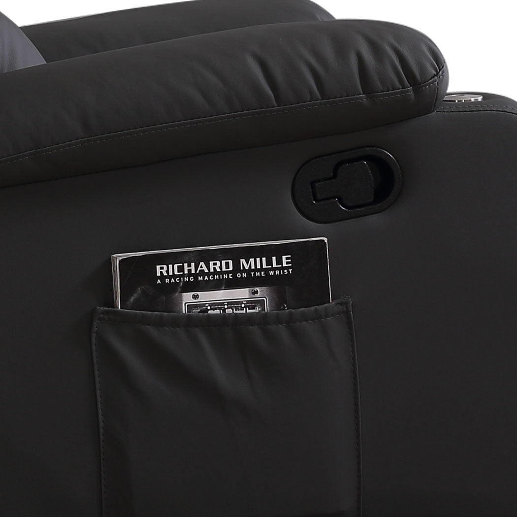 Recliner Massage Chair with Heated Massage & 360° Swivel - Black - Rivercity House & Home Co. (ABN 18 642 972 209) - Affordable Modern Furniture Australia