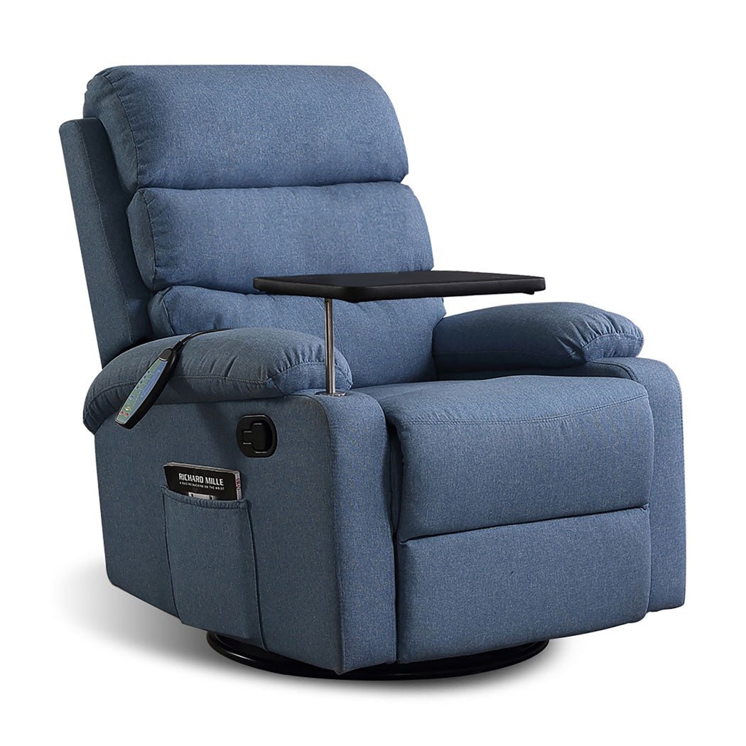 Recliner Massage Chair with Heated Massage and Remote Control - Blue - Rivercity House & Home Co. (ABN 18 642 972 209) - Affordable Modern Furniture Australia