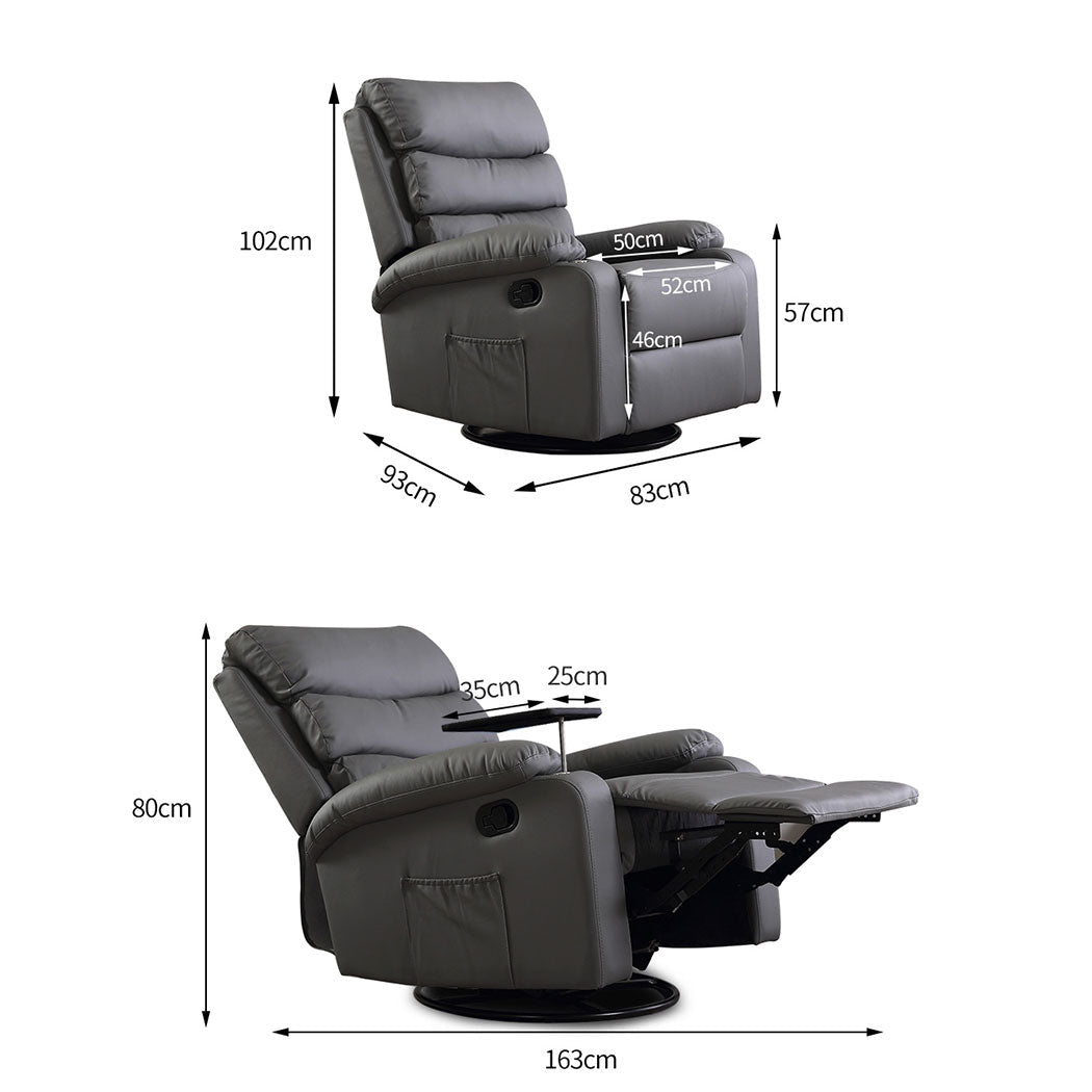 Recliner Massage Chair with Heated Massage and Remote Control - Grey - Rivercity House & Home Co. (ABN 18 642 972 209) - Affordable Modern Furniture Australia