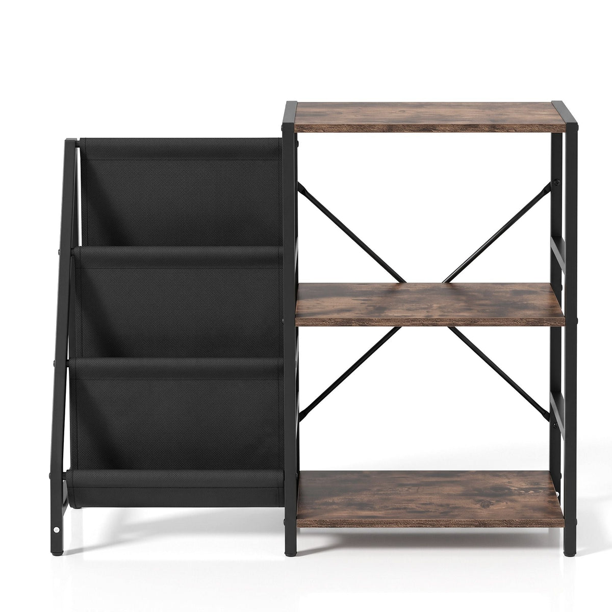 Record Player Stand with 3-Tier Vinyl Storage and Turntable Shelf - Furniture > Living Room > Bookcases & Shelves - Rivercity House & Home Co. (ABN 18 642 972 209) - Affordable Modern Furniture Australia
