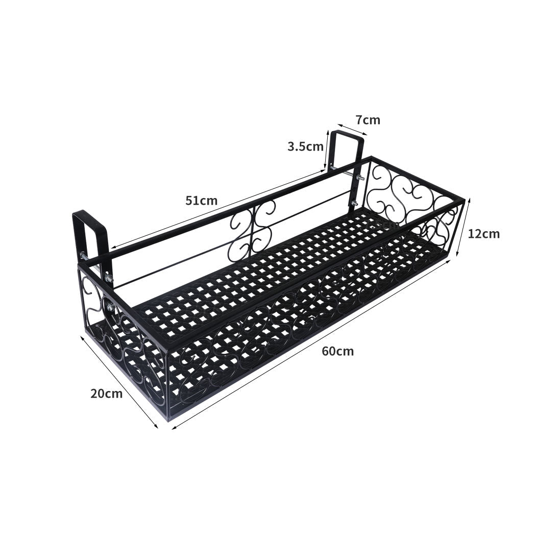Rectangle Metal Plant Stand for Indoor and Outdoor Use - Black - Rivercity House & Home Co. (ABN 18 642 972 209) - Affordable Modern Furniture Australia