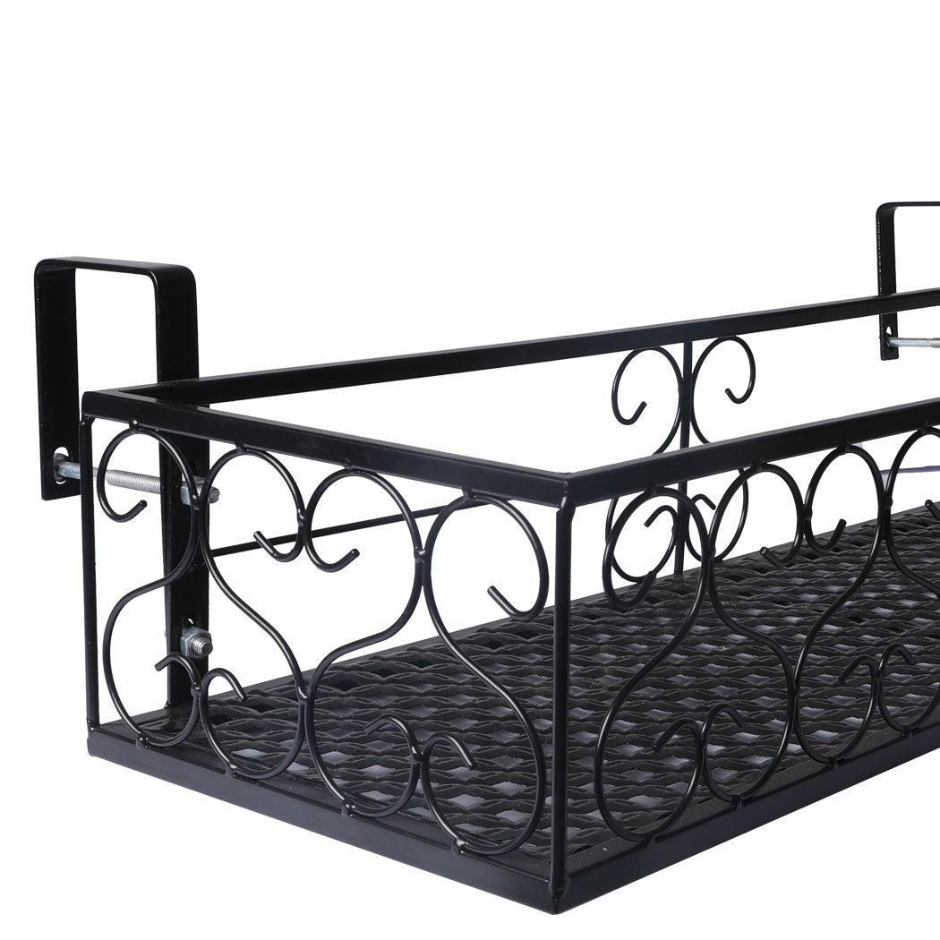 Rectangle Metal Plant Stand for Indoor and Outdoor Use - Black - Rivercity House & Home Co. (ABN 18 642 972 209) - Affordable Modern Furniture Australia