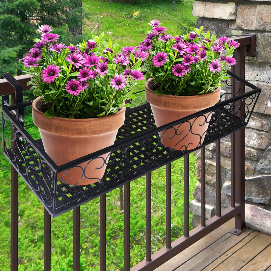 Rectangle Metal Plant Stand for Indoor and Outdoor Use - Black - Rivercity House & Home Co. (ABN 18 642 972 209) - Affordable Modern Furniture Australia
