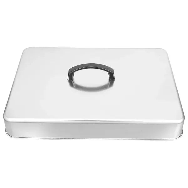 Rectangular Stainless Steel Griddle Dome Lid with Heat-Retaining Handle for BBQ and Melting Cheese - Silver - Home & Garden > BBQ > BBQs & Accessories - Rivercity House & Home Co. (ABN 18 642 972 209) - Affordable Modern Furniture Australia