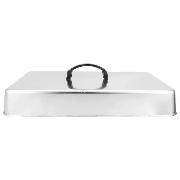 Rectangular Stainless Steel Griddle Dome Lid with Heat-Retaining Handle for BBQ and Melting Cheese - Silver - Home & Garden > BBQ > BBQs & Accessories - Rivercity House & Home Co. (ABN 18 642 972 209) - Affordable Modern Furniture Australia