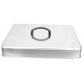 Rectangular Stainless Steel Griddle Dome Lid with Heat-Retaining Handle for BBQ and Melting Cheese - Silver