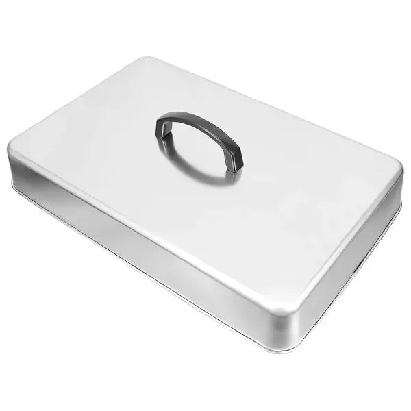 Rectangular Stainless Steel Griddle Dome Lid with Heat-Retaining Handle for BBQ and Melting Cheese - Silver - Home & Garden > BBQ > BBQs & Accessories - Rivercity House & Home Co. (ABN 18 642 972 209) - Affordable Modern Furniture Australia