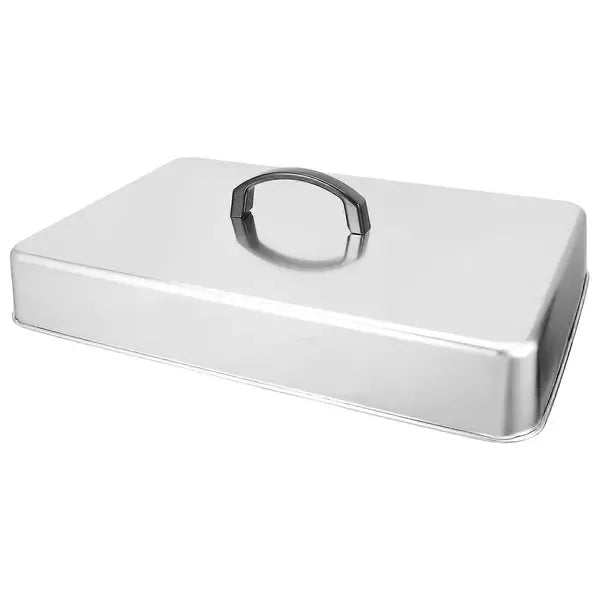 Rectangular Stainless Steel Griddle Dome Lid with Heat-Retaining Handle for BBQ and Melting Cheese - Silver - Home & Garden > BBQ > BBQs & Accessories - Rivercity House & Home Co. (ABN 18 642 972 209) - Affordable Modern Furniture Australia