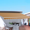 Manual Retractable Folding Arm Awning 4m x 2.5m - Beige