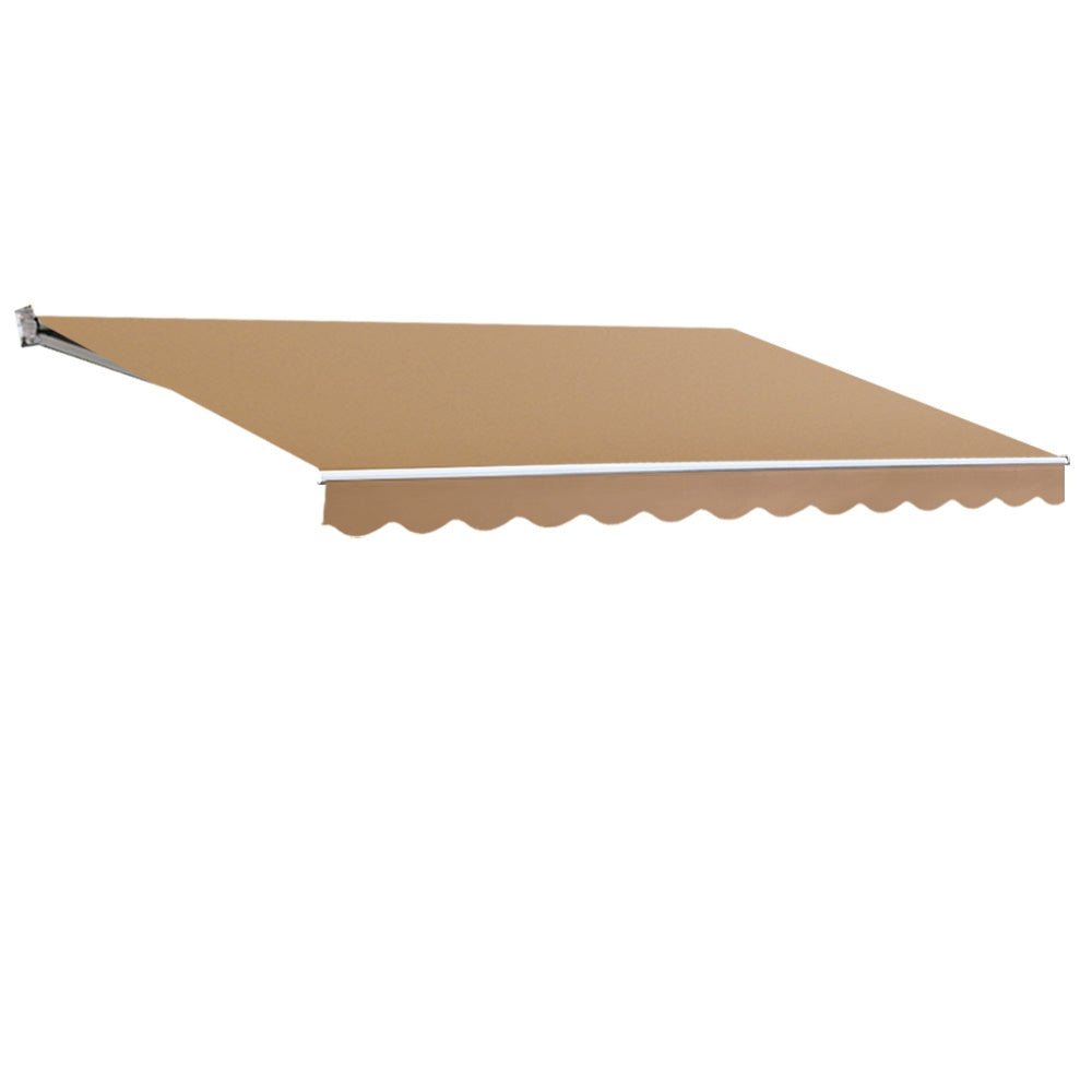 Retractable Folding Arm Awning Manual Sunshade 4Mx3M Beige - Home & Garden > Shading > Awnings - Rivercity House & Home Co. (ABN 18 642 972 209) - Affordable Modern Furniture Australia