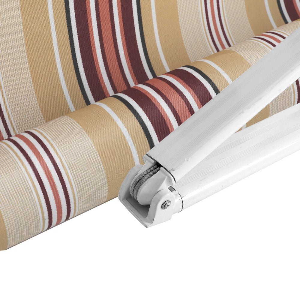 Retractable Folding Arm Awning Motorised Sunshade 3Mx2.5M Beige Brown - Home & Garden > Shading - Rivercity House & Home Co. (ABN 18 642 972 209) - Affordable Modern Furniture Australia