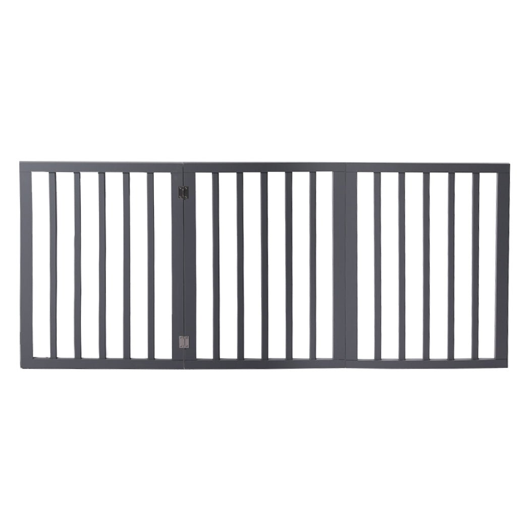 Retractable Wooden Pet Gate Dog Fence 2000x3mm - Grey - Rivercity House & Home Co. (ABN 18 642 972 209) - Affordable Modern Furniture Australia