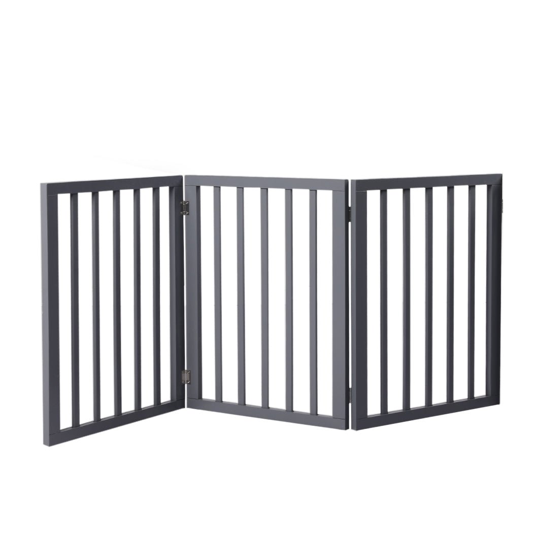 Retractable Wooden Pet Gate Dog Fence 2000x3mm - Grey - Rivercity House & Home Co. (ABN 18 642 972 209) - Affordable Modern Furniture Australia