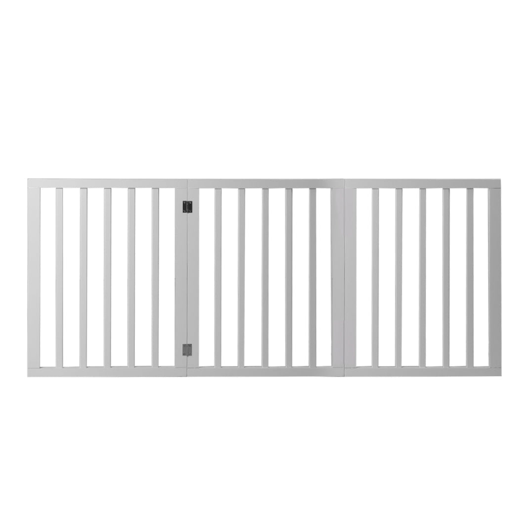 Retractable Wooden Pet Gate Dog Fence 2000x3MM - White - Rivercity House & Home Co. (ABN 18 642 972 209) - Affordable Modern Furniture Australia
