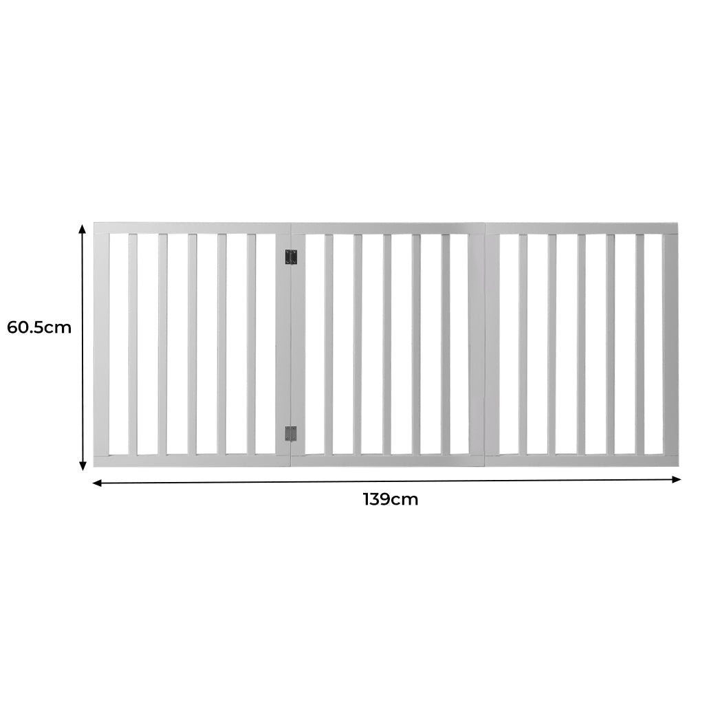 Retractable Wooden Pet Gate Dog Fence 2000x3MM - White - Rivercity House & Home Co. (ABN 18 642 972 209) - Affordable Modern Furniture Australia